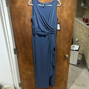 Chaps. Beautiful maxi dress.  Blue/gray color.